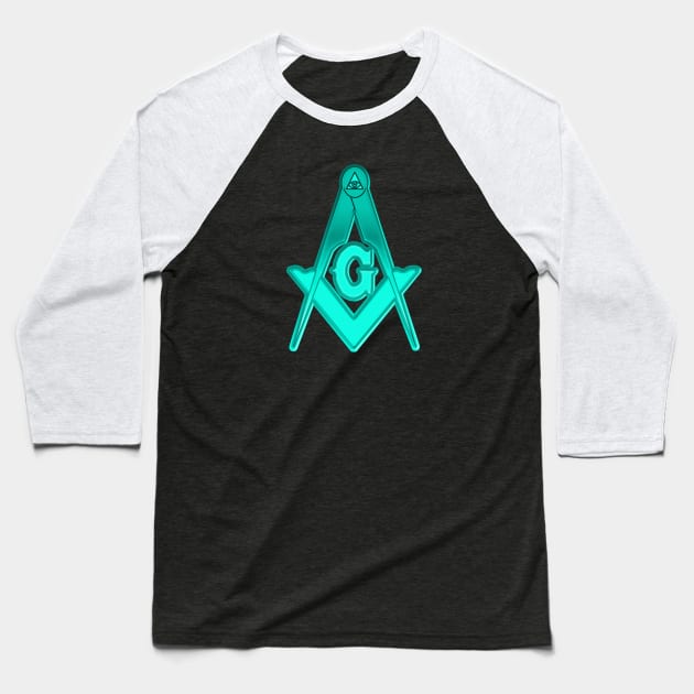 Freemason Compass Baseball T-Shirt by IBMClothing